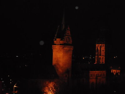Duisburg townhall at night